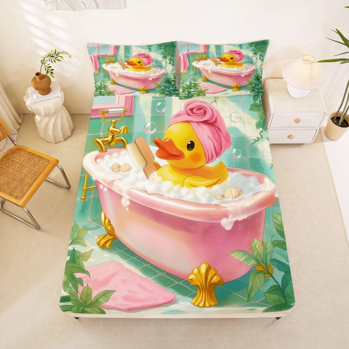 Bubble Bath Duckling Sheet Set