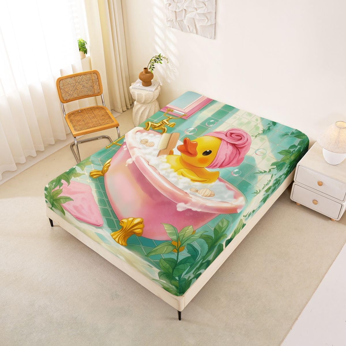 Bubble Bath Duckling Sheet Set