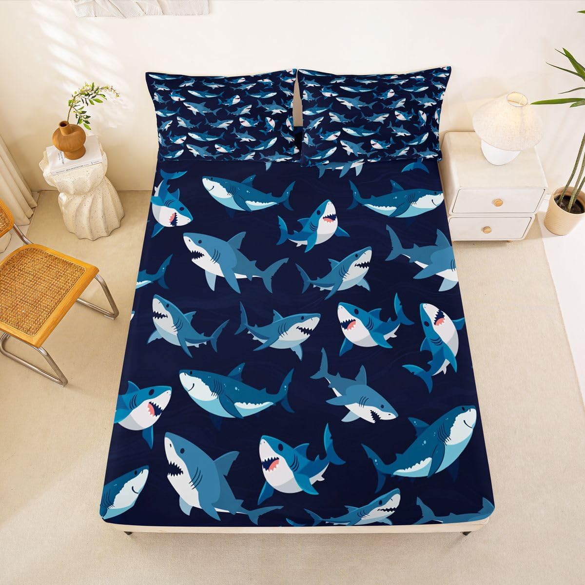 Deep Blue Shark Sheet Set