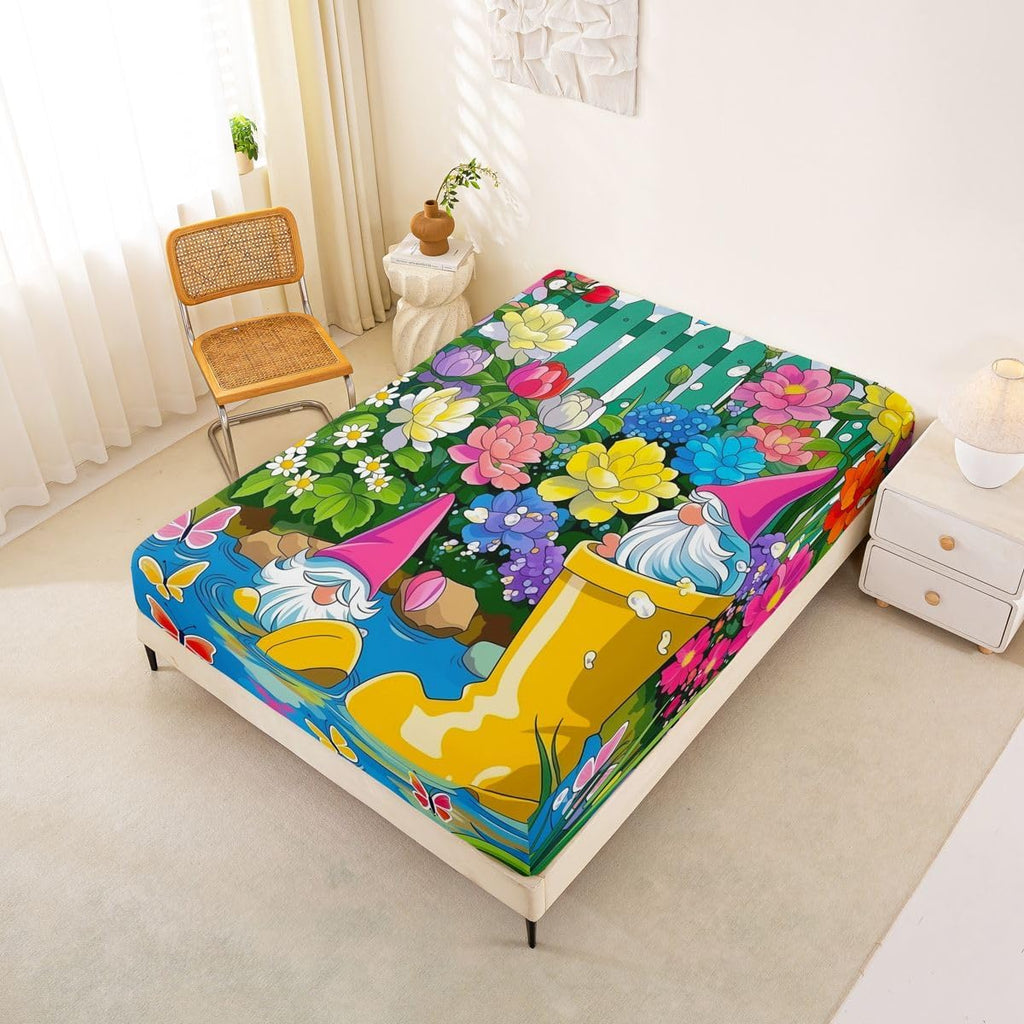 Whimsy Garden Gnome Sheet Set