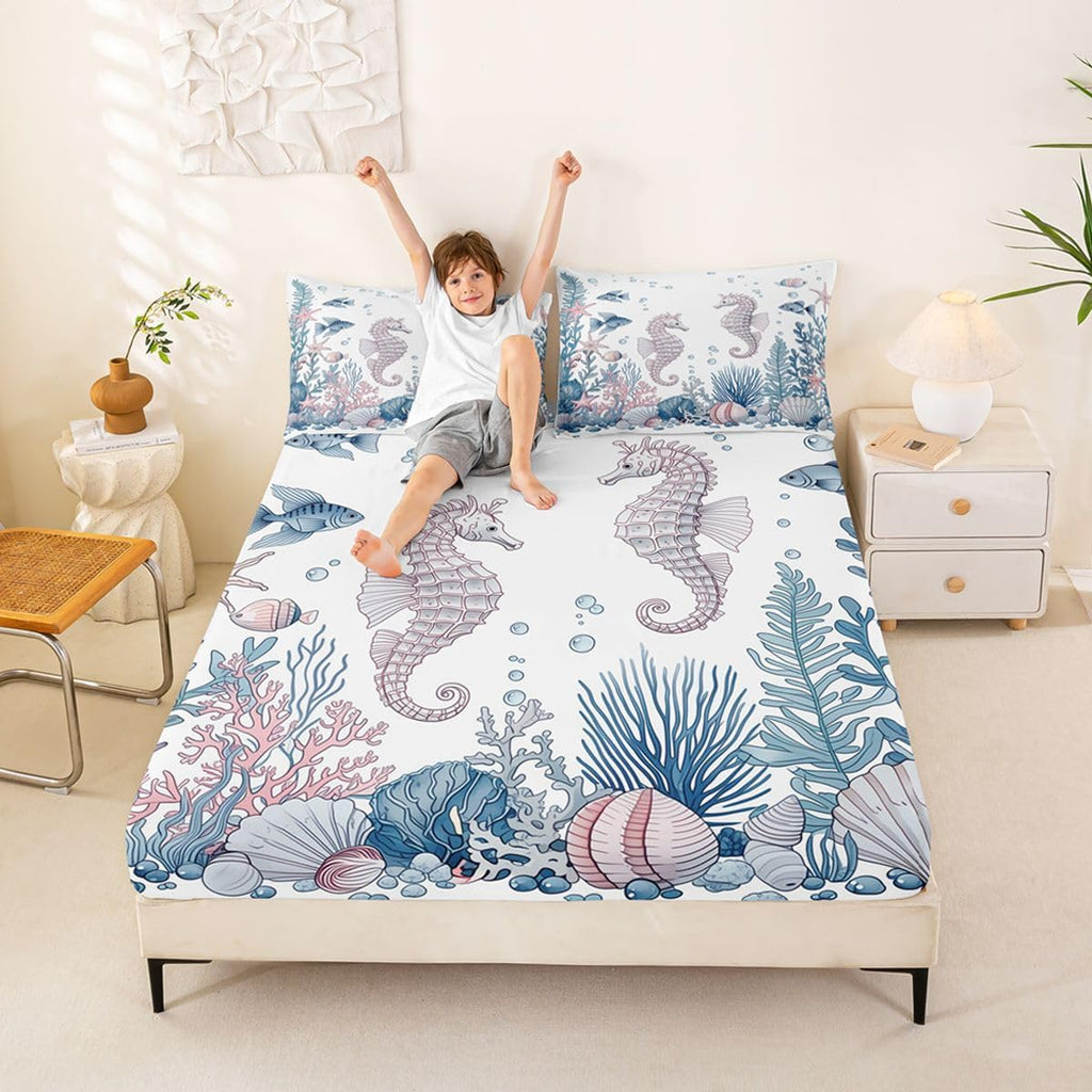 Coral Reef Seahorse Sheet Set