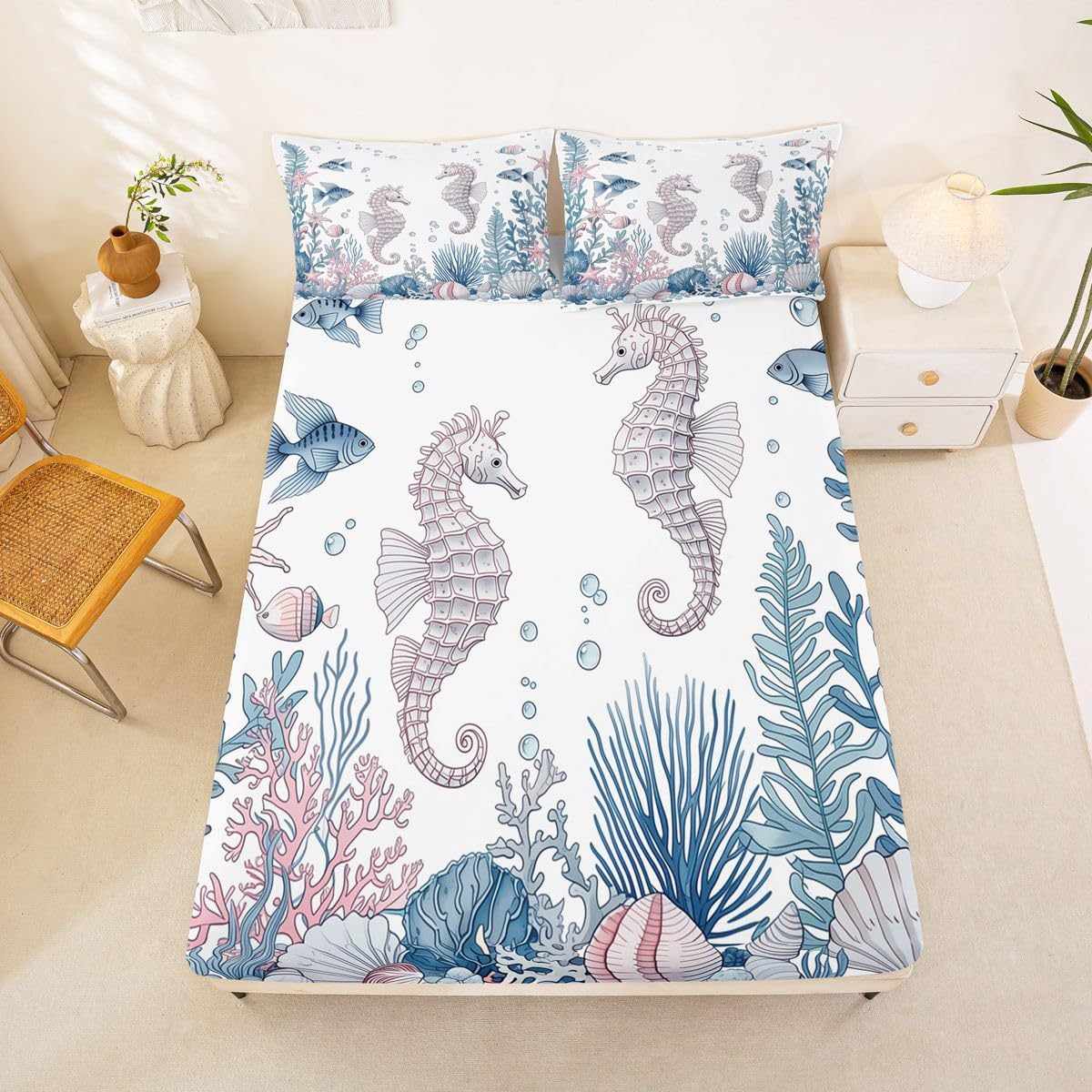 Coral Reef Seahorse Sheet Set