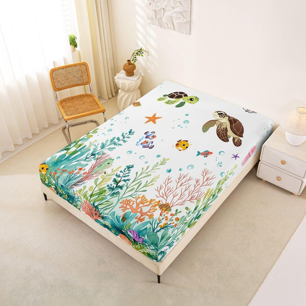 Tropical Reef Sea Turtle Sheet Set