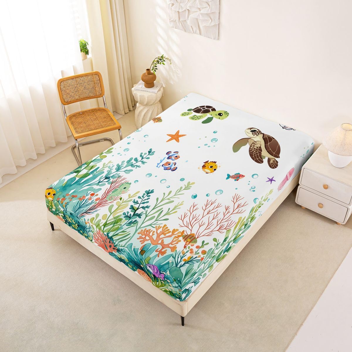 Tropical Reef Sea Turtle Sheet Set