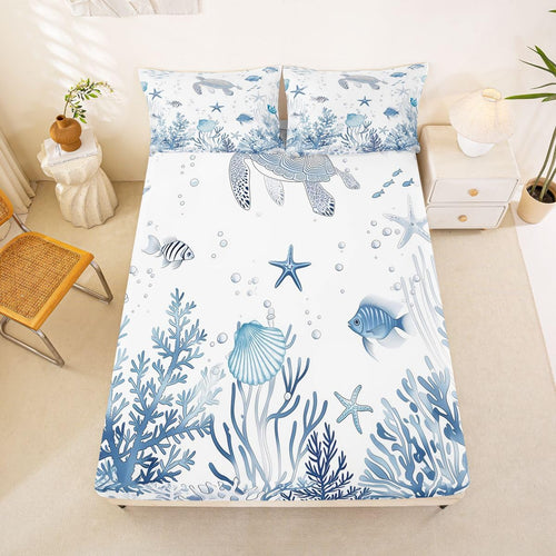Indigo Reef Sea Turtle Sheet Set