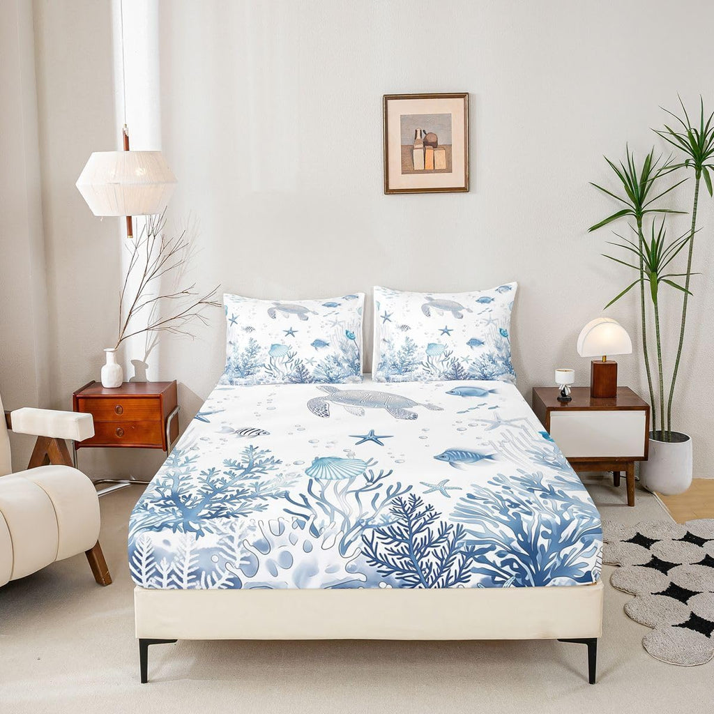Indigo Reef Sea Turtle Sheet Set