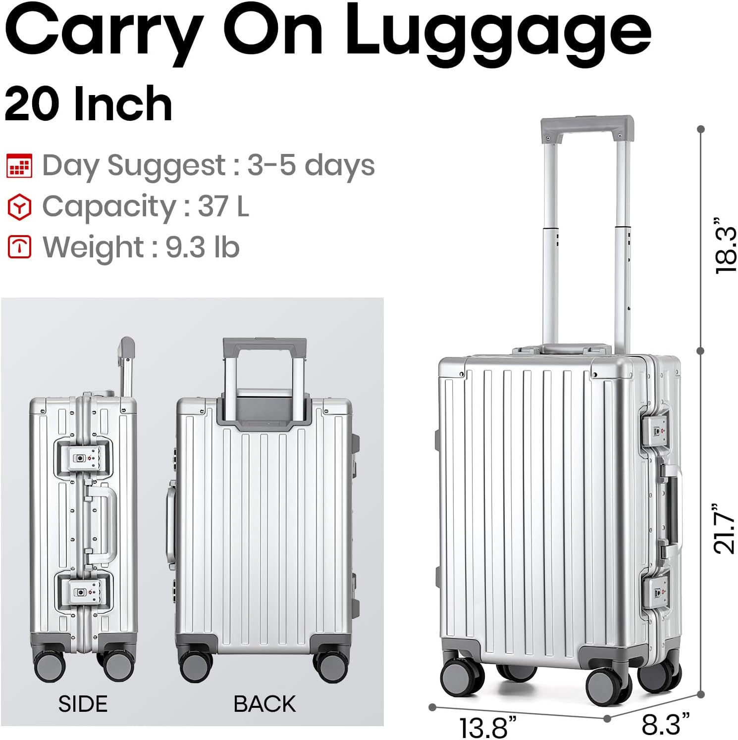 20-inch carry-on dimensions and capacity